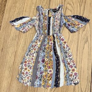 Art Class Multicolor Floral Striped Dress